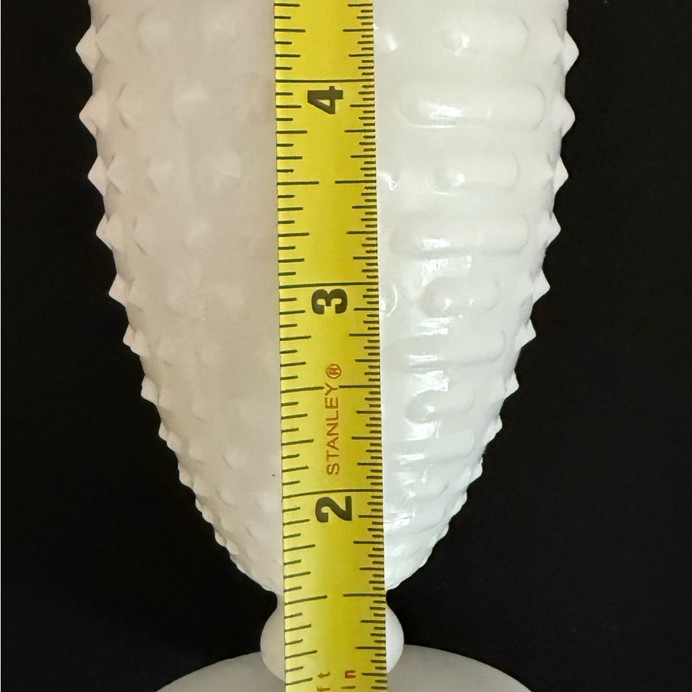 Textured White Milk Glass Goblet - Picture 2 of 7
